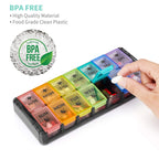 FGcase Large Pill Organizer 2 Times a Day 7 Day AM PM Pill Box Organizer with Lock, Easy Fill and Detachable Design, Travel Medi