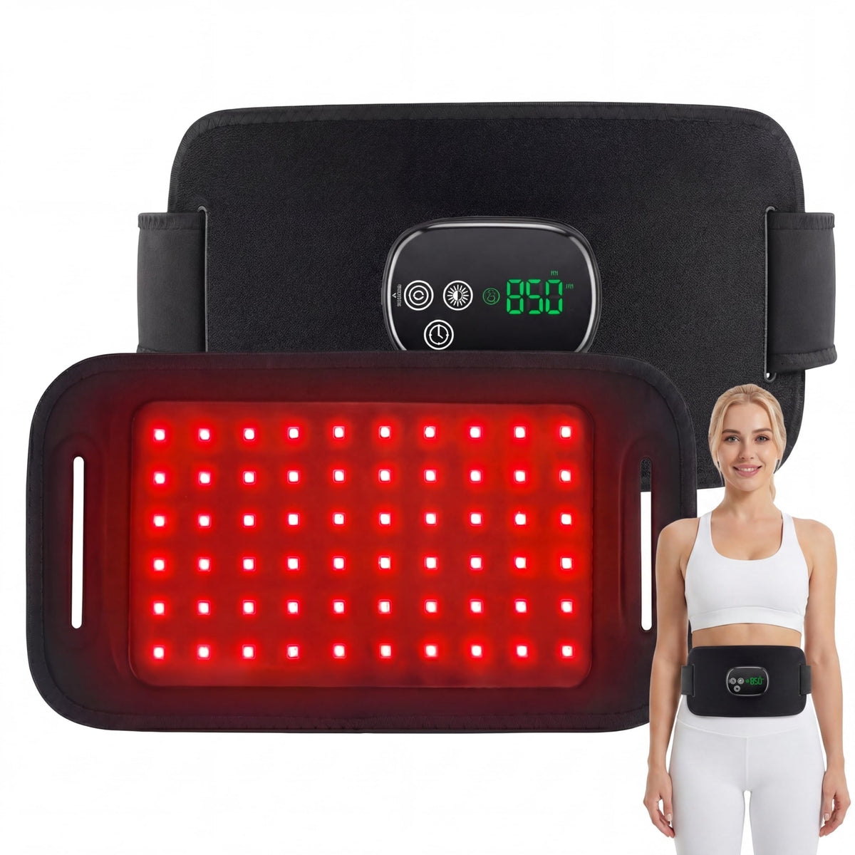 Infrared Heating Pad, Wireless Red Light Therapy Belt for Body, 5000mAh
