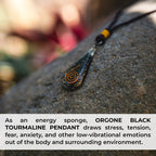 Emotional Body Purification Black Tourmaline Orgone Crystal Tear Drop pendant for Strengthen Immune System - Swallows Negative E