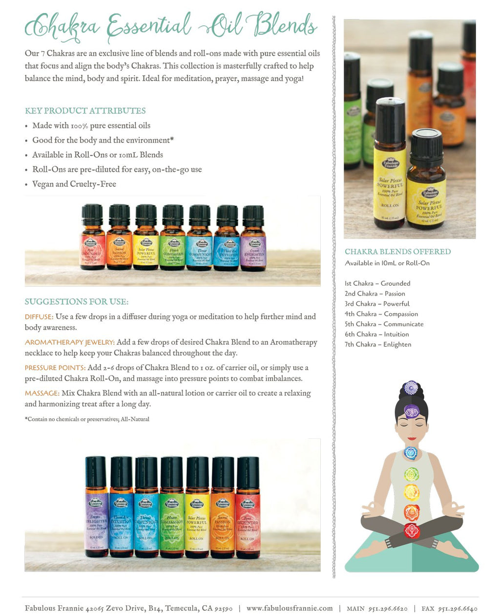 Fabulous Frannie Chakra Healing Gift Basket All Natural Made with Pure Essential Oils