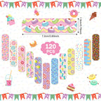 Panelee 120 Pcs Kids Bandages Bulk Cute Cartoon Flexible Waterproof Breathable Bandages Strip Protect Cuts and Scrapes for Girls