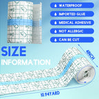 Transparent Dressing Adhesive Bandage Waterproof Bandage Clear Adhesive Bandages Stretch Tape for Tattoos Swimming (3.94 Inch x