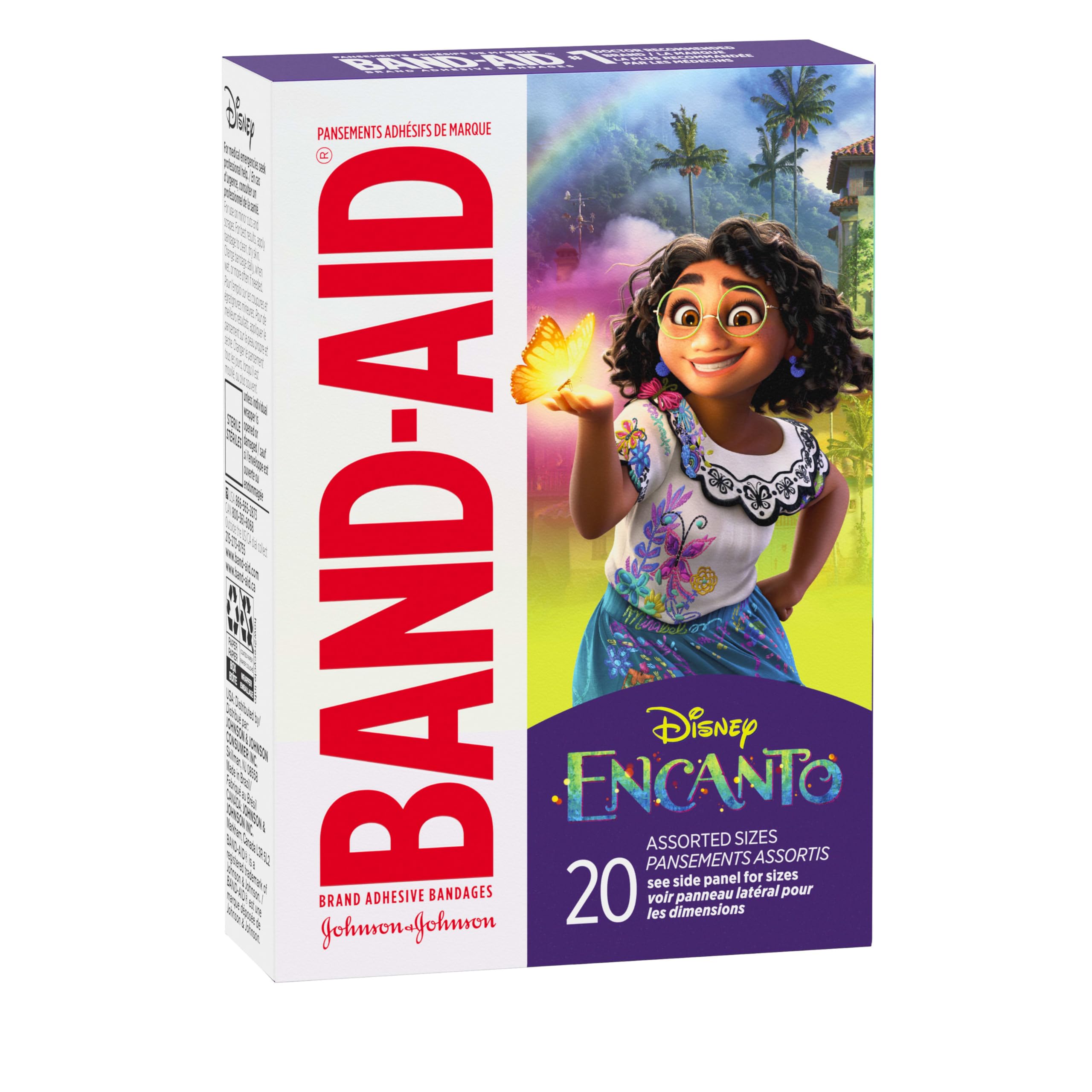 Band-Aid Brand Adhesive Bandages for Minor Cuts & Scrapes, Wound Care Featuring Disneys Encanto Characters, Fun Bandages for Ki