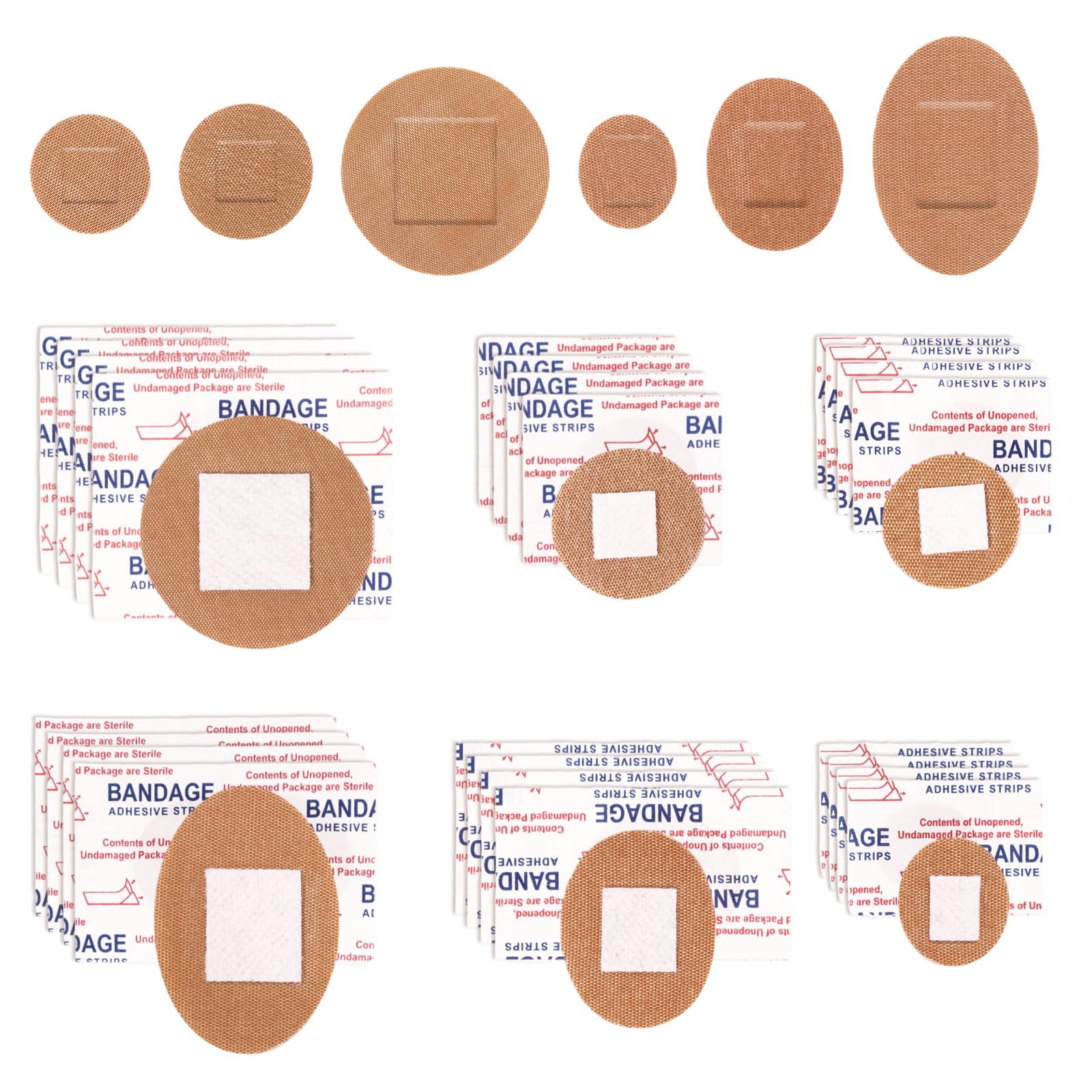 120pcs Small Circle Bandages, 6 Sizes Flexible Fabric Adhesive Breathable Round & Oval Wound Protection and Hides Skin Spots Ide