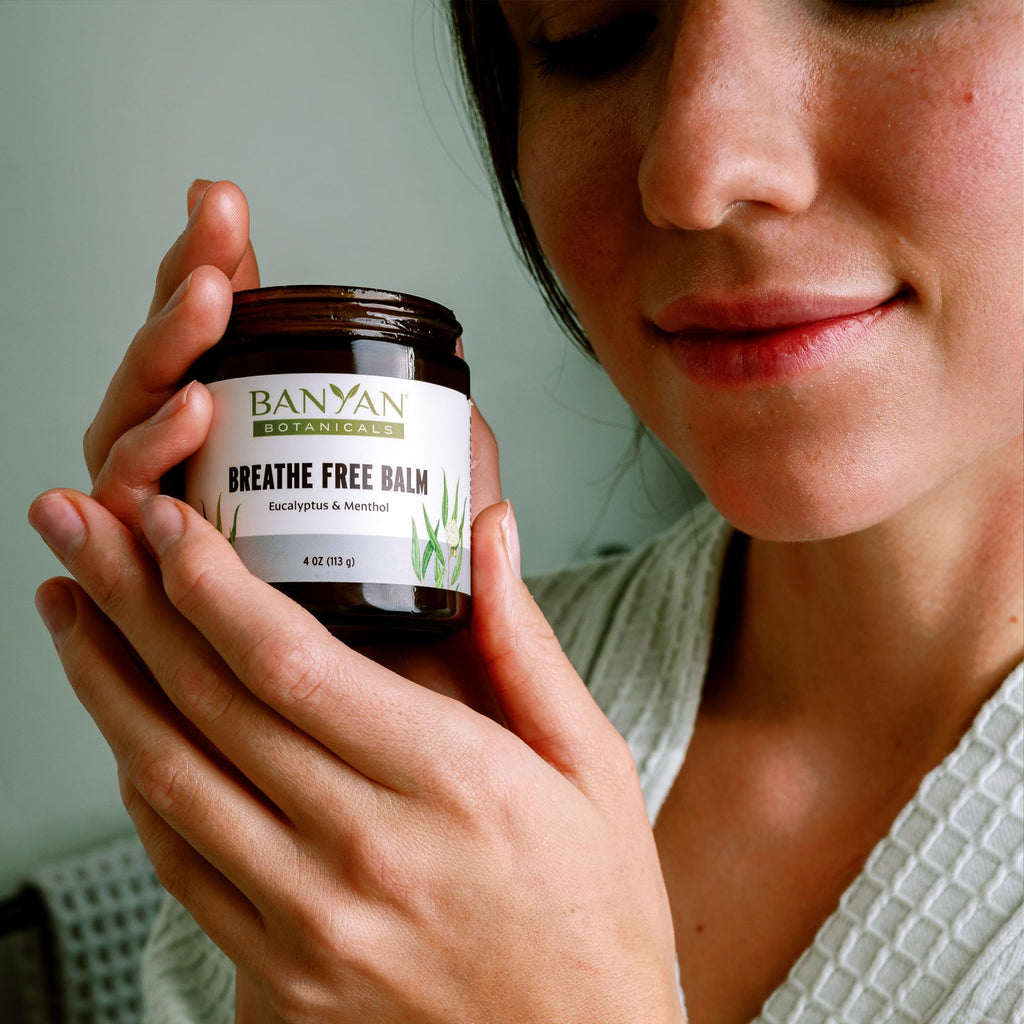 Banyan Botanicals Breathe Free Balm - 99% Organic, Natural Chest Rub with Eucalyptus & Menthol Crystals - for Respiratory Relief