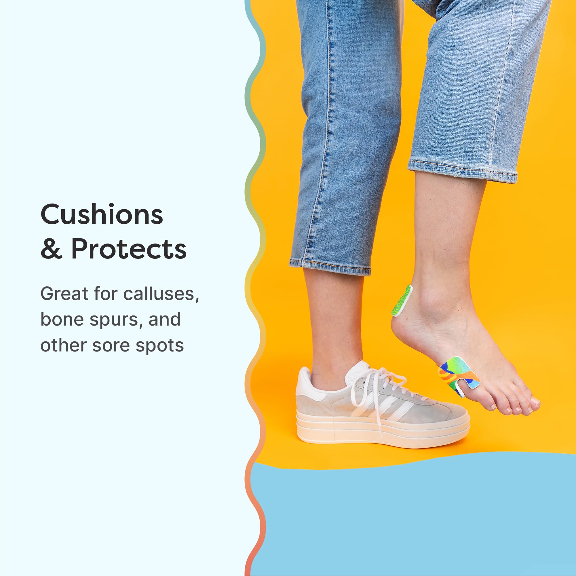 ZenToes U-Shaped Felt Callus Pads Protect Calluses from Rubbing on Shoes Reduce Foot and Heel Pain 1/8    Self-Adhesive Moleskin