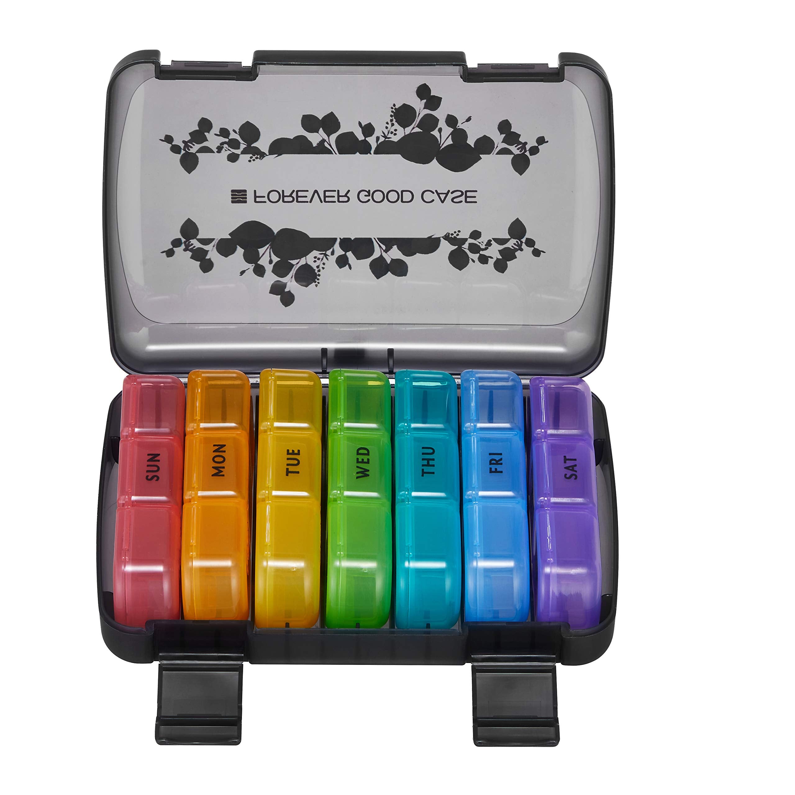 FGcase Pill Organizer 3 Times a Day with Travel Case, Large Weekly Pill Case 7 Day, Daily Pill Box with 21 Compartments, Pill Di