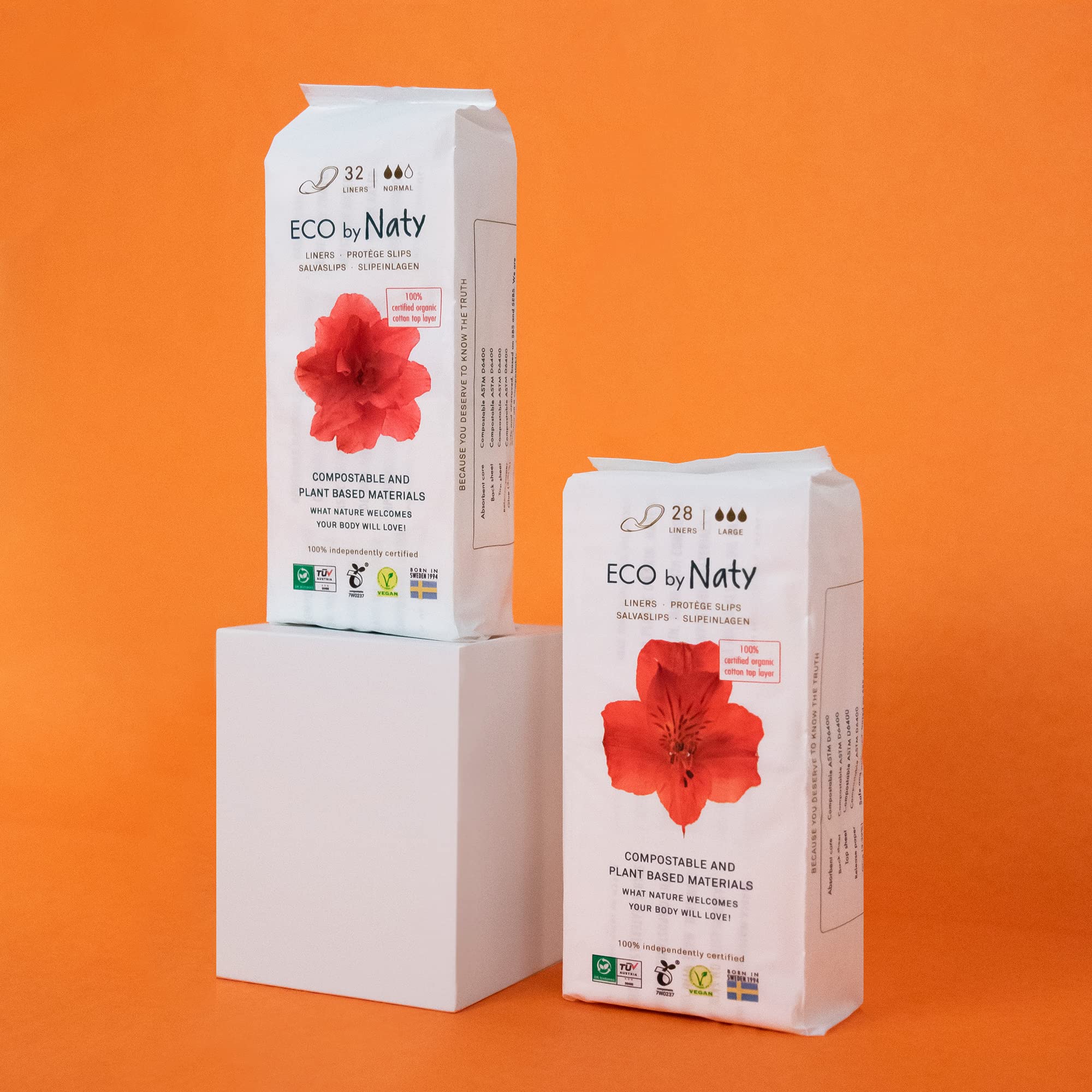 Eco by Naty Panty Liners for Women - Liners for Daily use, Eco-Friendly Womens Thin Discreet Panty Liners with Organic Cotton to