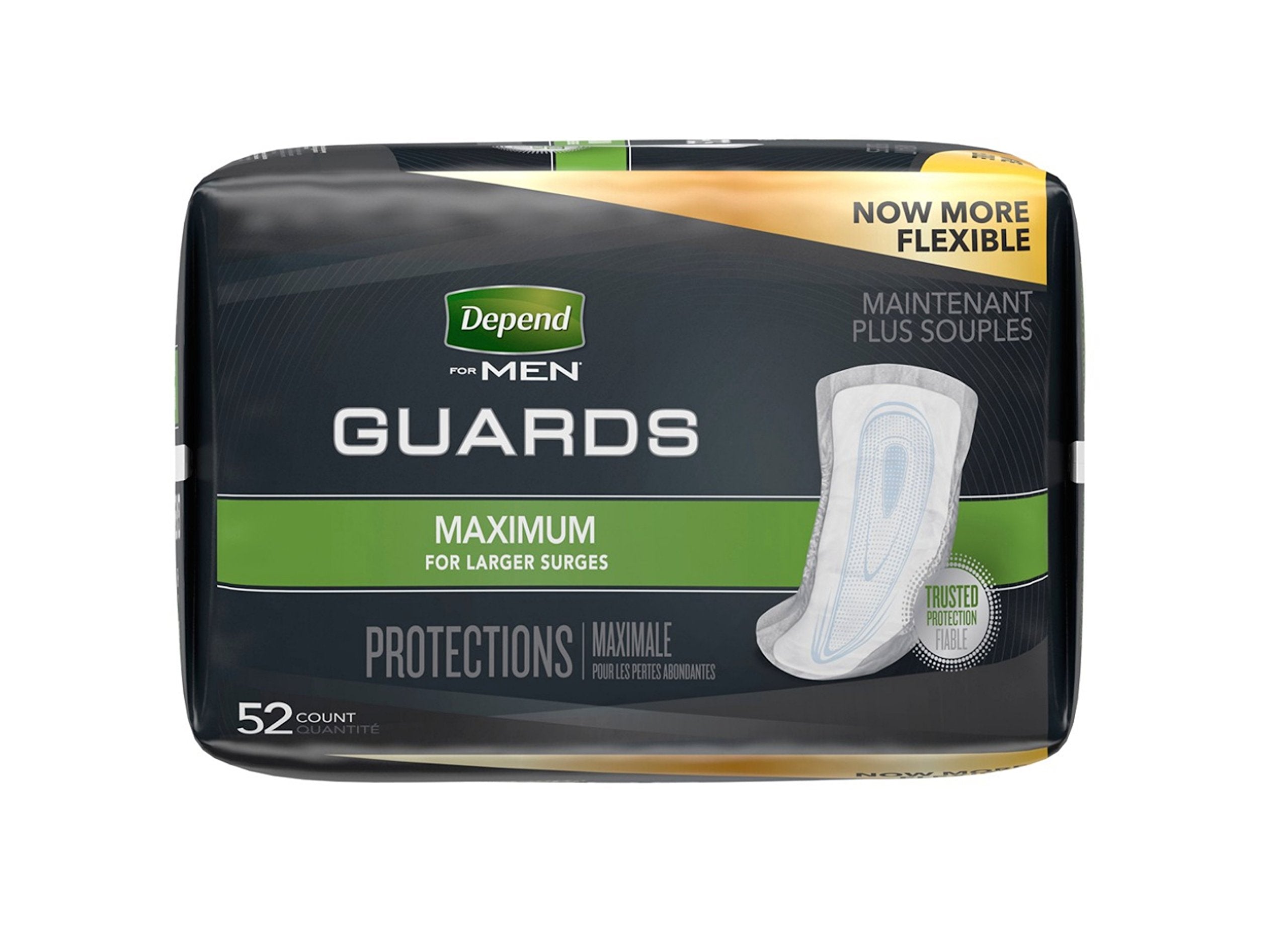52 Count (1 Package) Depend Incontinence Guards / Shields for Men