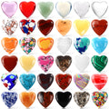 100PCS Worry Stones Heart Shape Healing Crystals, Anxiety Crystal Bulk 0.8 Inch Gem Stones Rocks Crystals Natural Cute Pocket Me