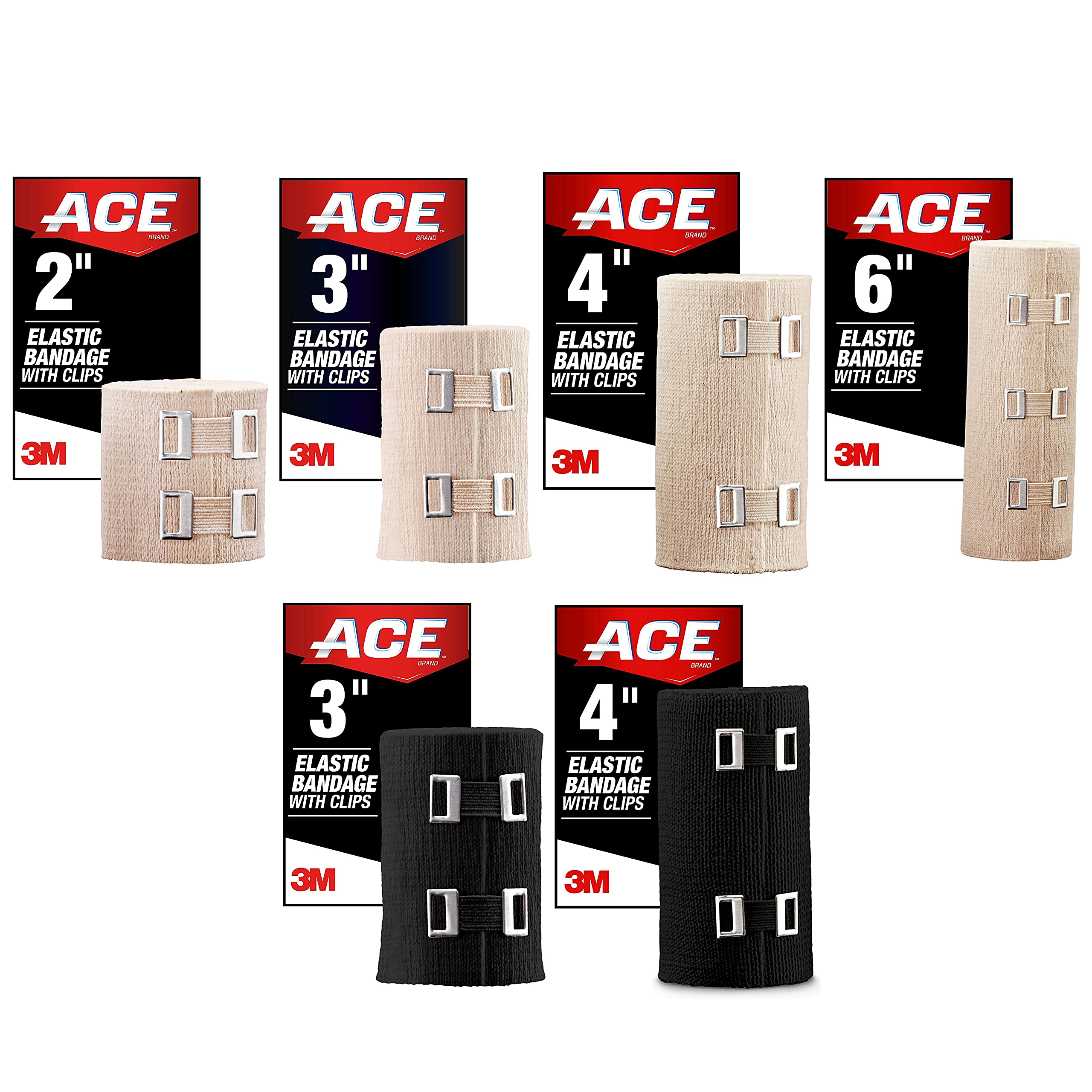 ACE Elastic Bandage With Clips Customized Compression 2 Inches 1 Each