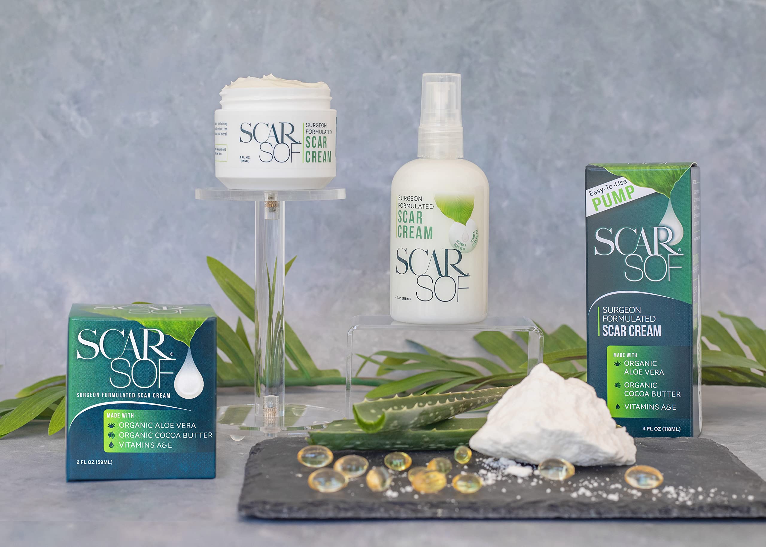 ScarSof Scar Cream - Advanced Scar Cream Made with 100% Organic Aloe Vera and All Natural Emu Oil - Helps Scar Appearance and Ov