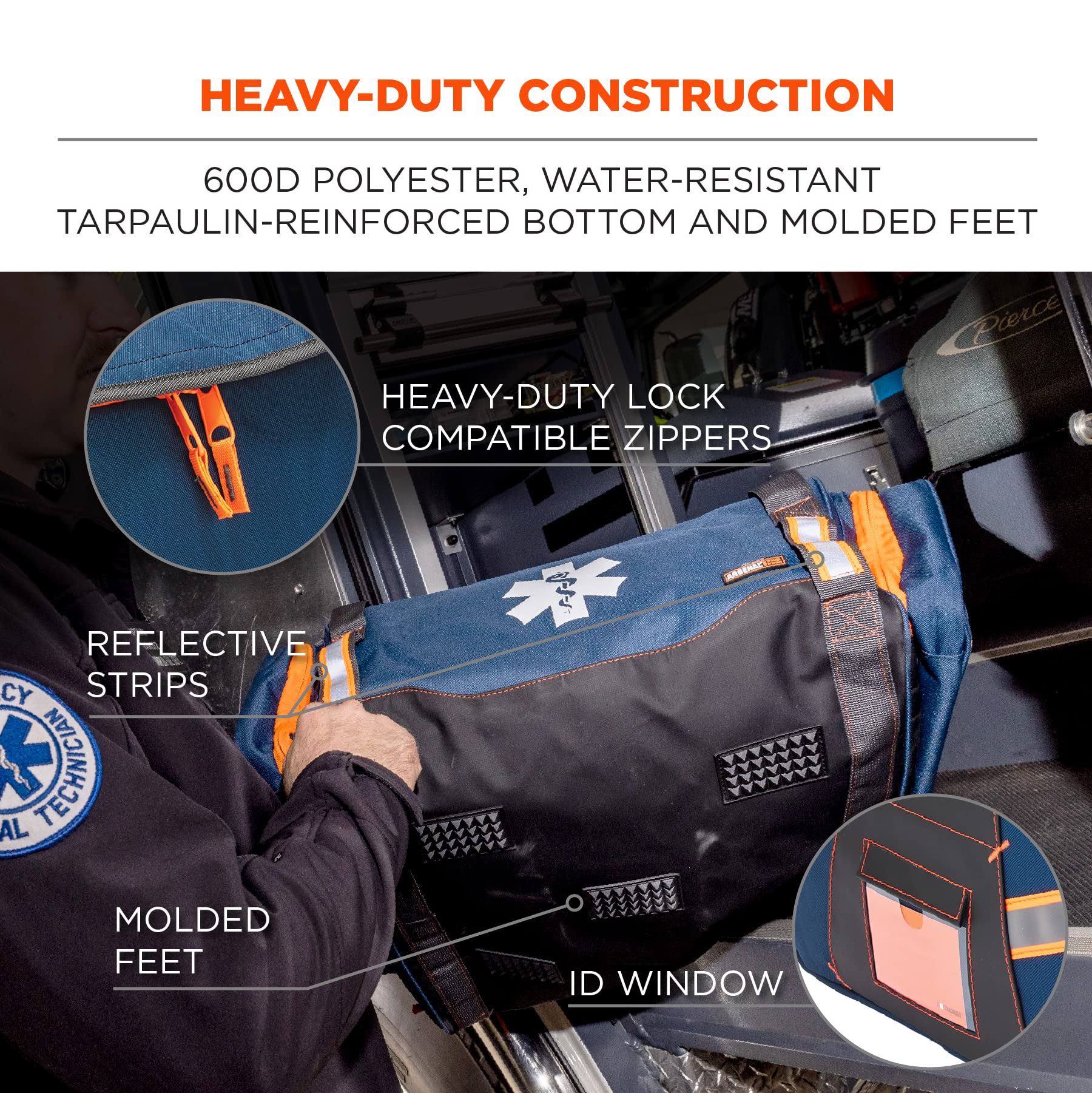 Ergodyne Arsenal 5216 First Responder Medical Trauma Supply Jump Bag for EMS, Police, Firefighters , Blue