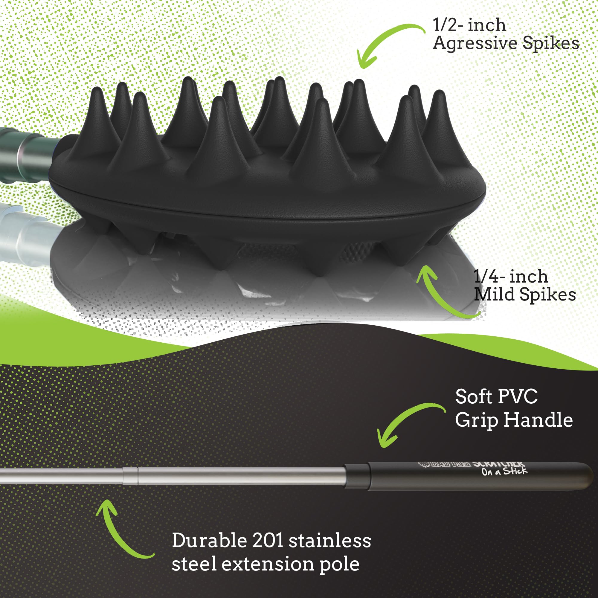 Cactus Scratcher Extendable Back Scratcher, Long Stick Double Side Back Scratcher for Adults, Gifts for Men Women, Itch Reliever