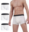 AIRCUTE Men Urinary Incontinence Underwear Washable Absorbency Soft Bladder Leak Proof Boxer Briefs 60 ML 3 Pack (Large,3 White)