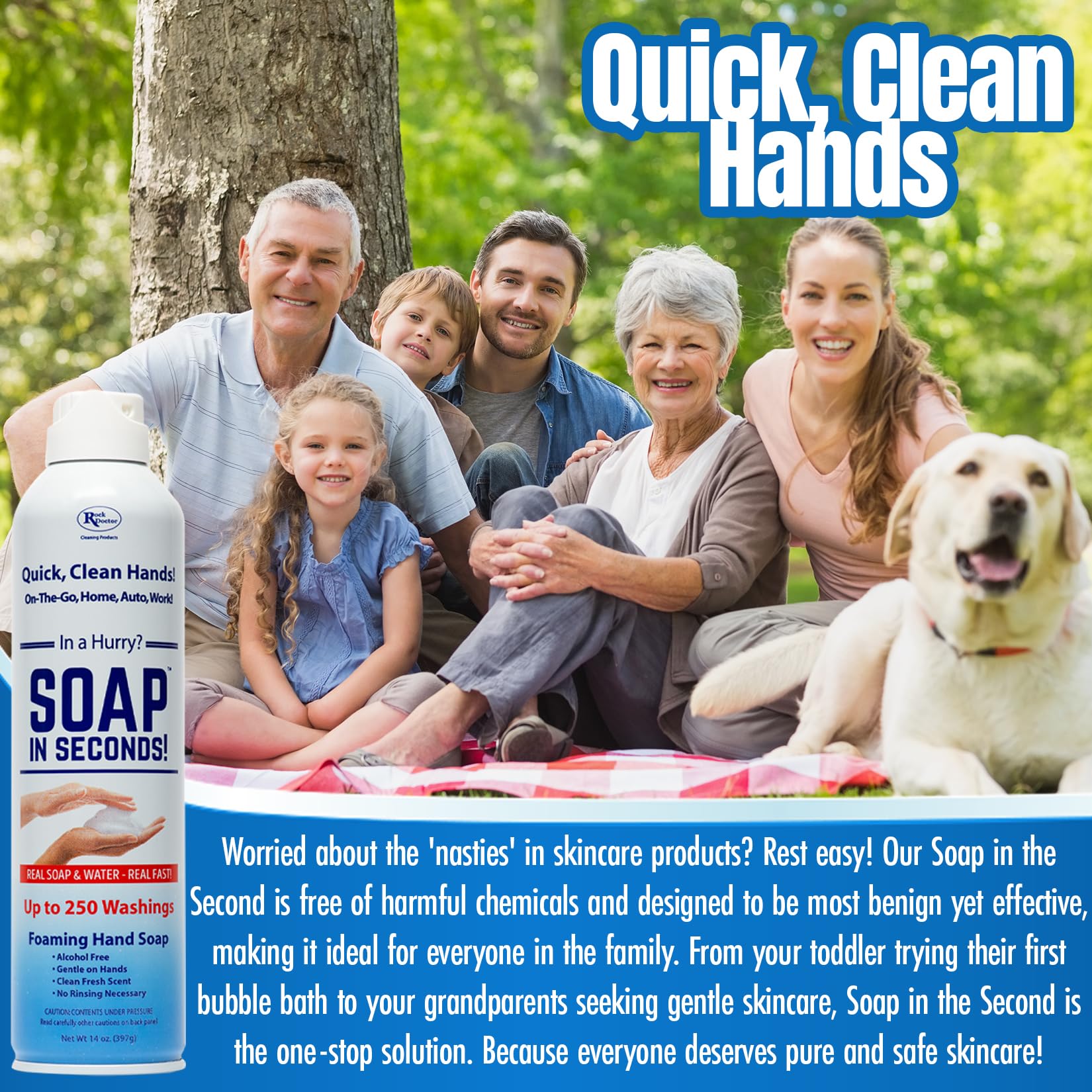Rock Doctor Foaming Hand Soap In Seconds, 3 Pack, Spray Bottle Dispenser, Fresh Scent, No Rinse Alcohol Free Sanitizer, Gentle o
