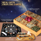 Witchcraft Supplies Kit, 80Pack Witch Starter Kit Wiccan Supplies and Tools Witchy Gifts for Beginners, Spell Candles, Chakra He