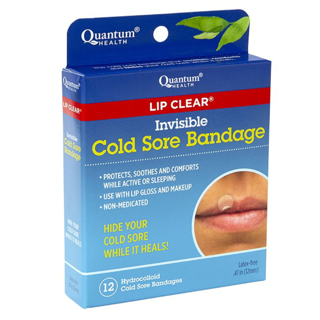 Quantum Health Lip Clear Invisible Cold Sore Patches for Lips Help Soothe Shield & Hide Cold Sores - Helps Prevent Contamination