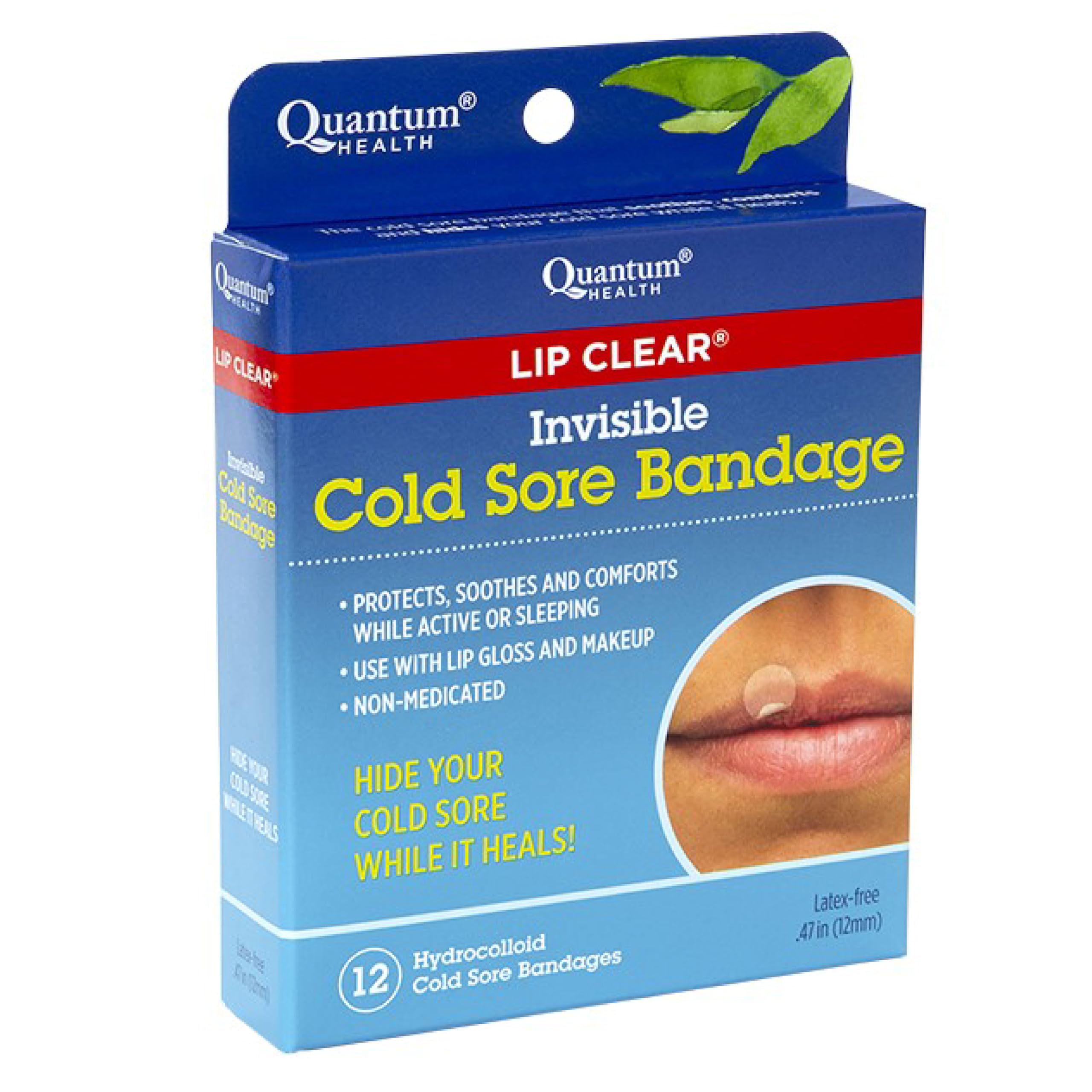 Quantum Health Lip Clear Invisible Cold Sore Patches for Lips Help Soothe Shield & Hide Cold Sores - Helps Prevent Contamination
