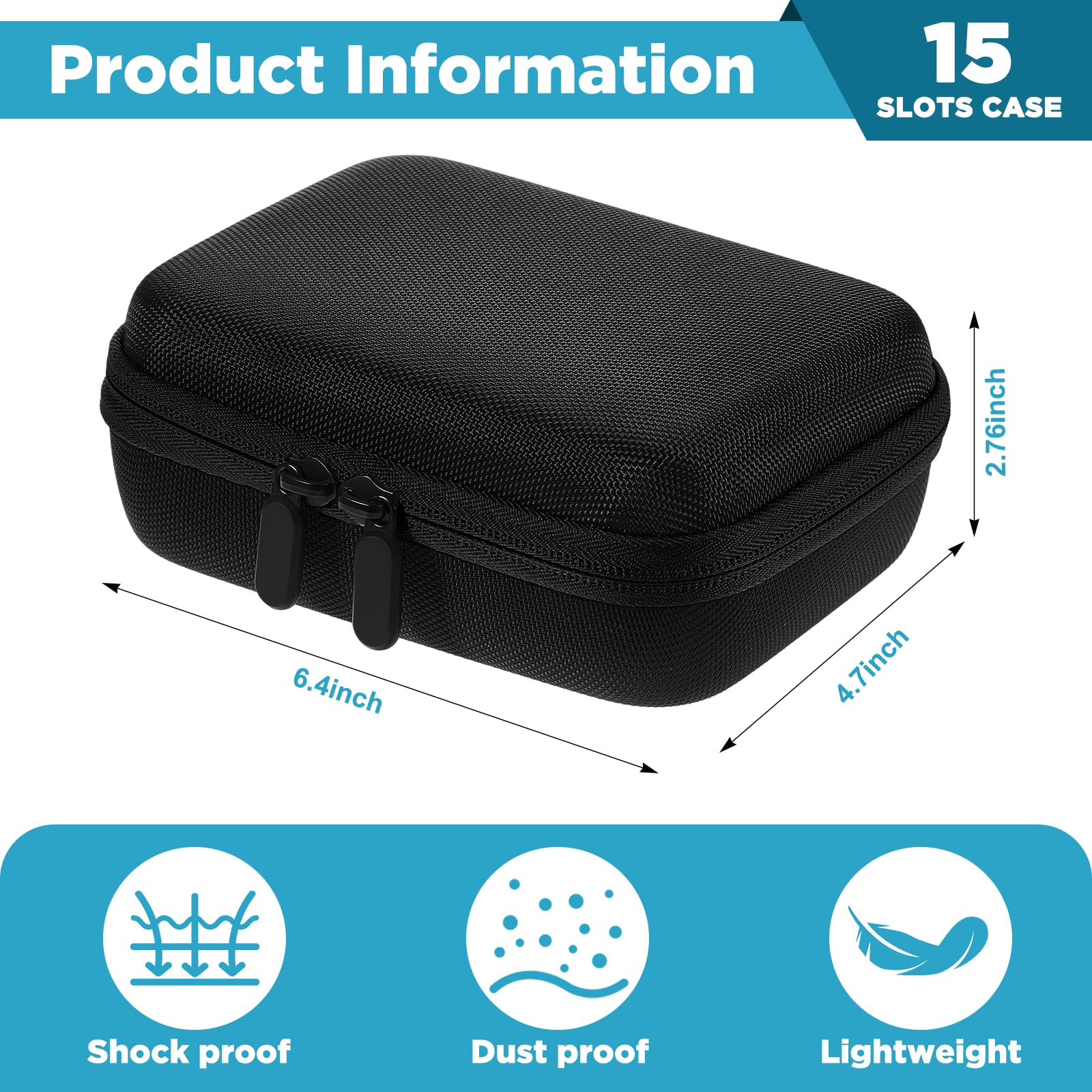 Teenyyou 15 Slots Diabetic Insulin Peptide Fridge Carrying Case Vial Holder Storage Protector Bag Fits Standard 10ml Vials, Insu