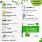 HERBION Naturals Cough Drops with Mint Flavor, Soothes Cough, for Adults and Children Over 6 Years, 18 Drops, No Artificial Flav