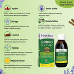 HERBION Naturals Cough Syrup with Honey, Relieves Cough & Soothes Sore Throat, Optimizes Immune, Promotes Lung Function, for Adu