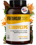 FreshCap Cordyceps Mushroom Supplements - Ayurveda for Energy & Endurance (120 Capsules)