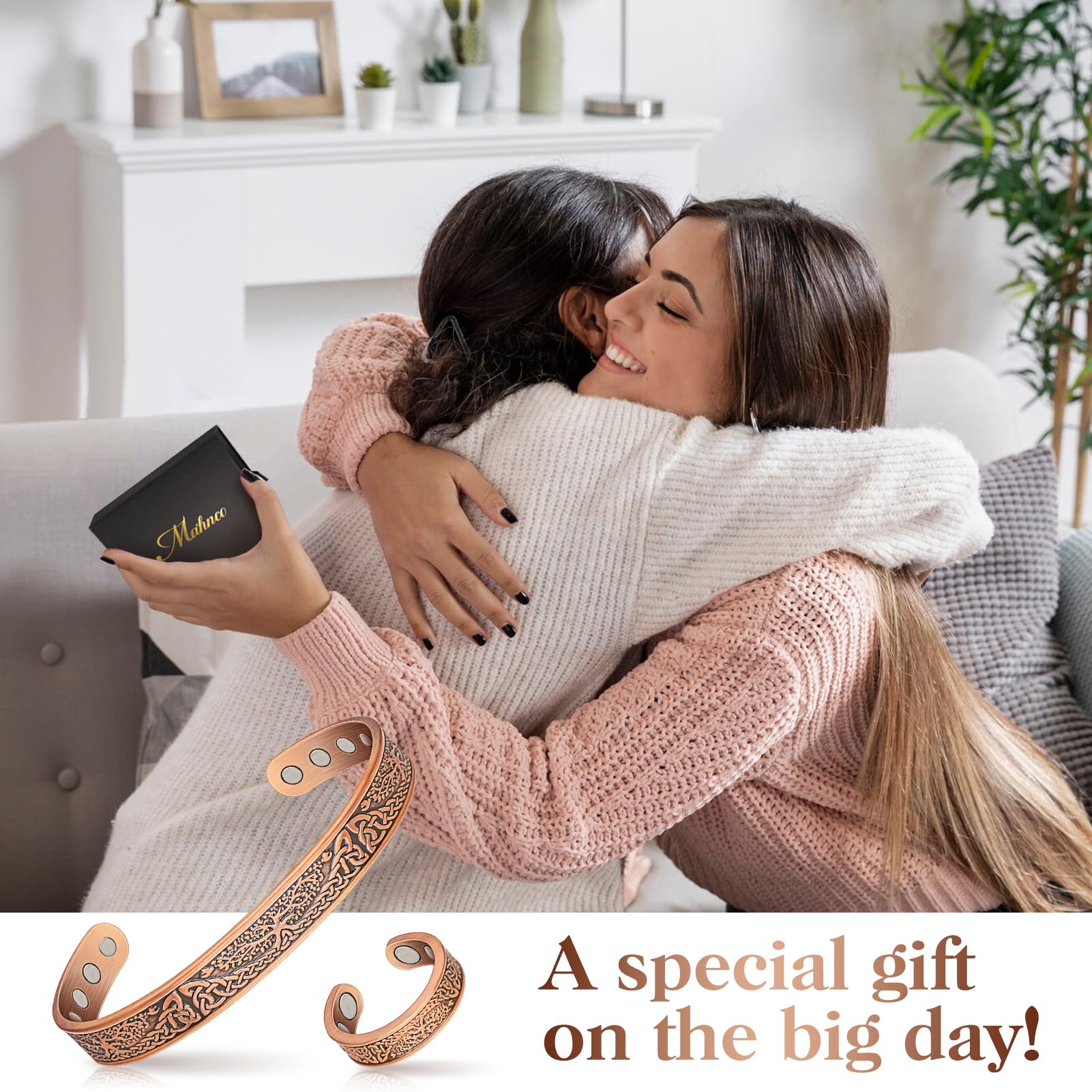 Copper Bracelets for Women & Lymphatic Drainage Ring, Magnetic Lymph Detox Ring and Magnetic Copper Bracelet, 100% Solid Pure Co