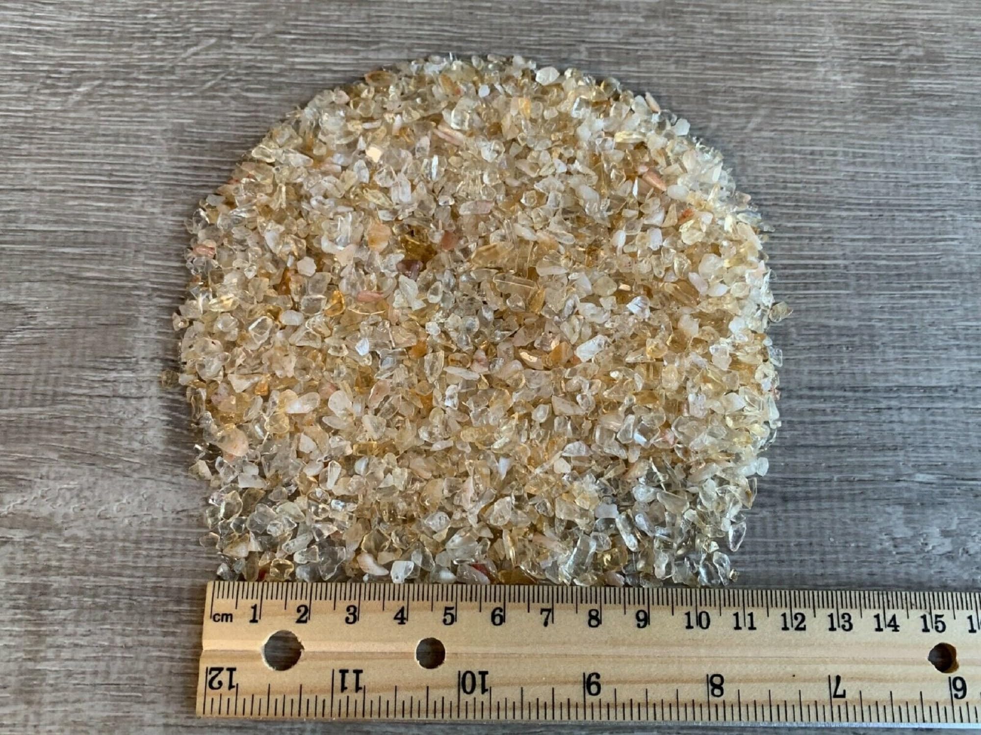 GAF TREASURES 2 oz Lot Citrine Semi Tumbled Gemstone Chips, Crushed Mini Crystals, Undrilled Crystal Chips (Citrine-Light)