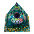 MXiiXM Orgone Pyramid for Positive Energy, Amethyst Crystal Ball Handmade Pyramid, Protection Crystals Energy Generator for Stre