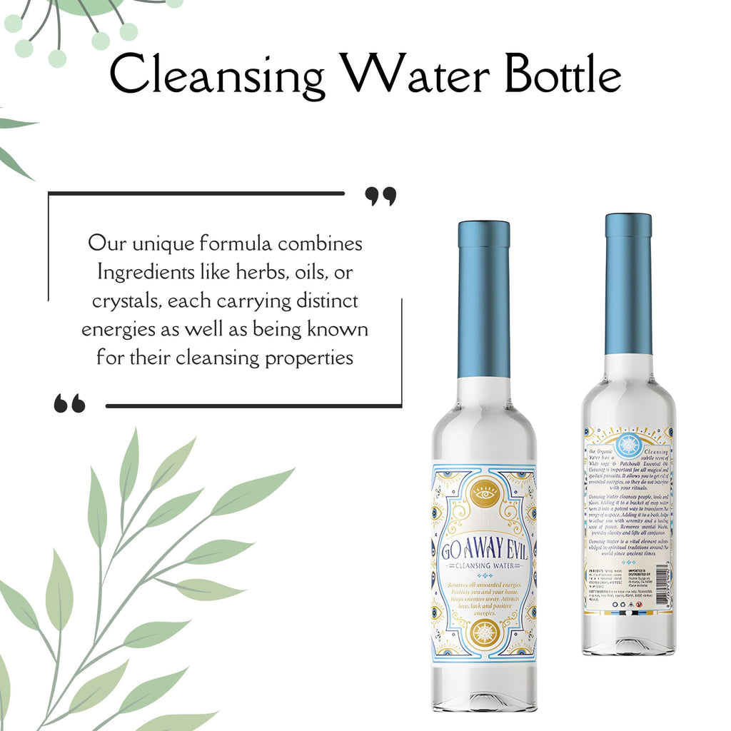 SOUL STICKS Cleansing Water 7.5 oz. Bottle for Clearing Negative Energy and Purifying Home (Go Away Evil)