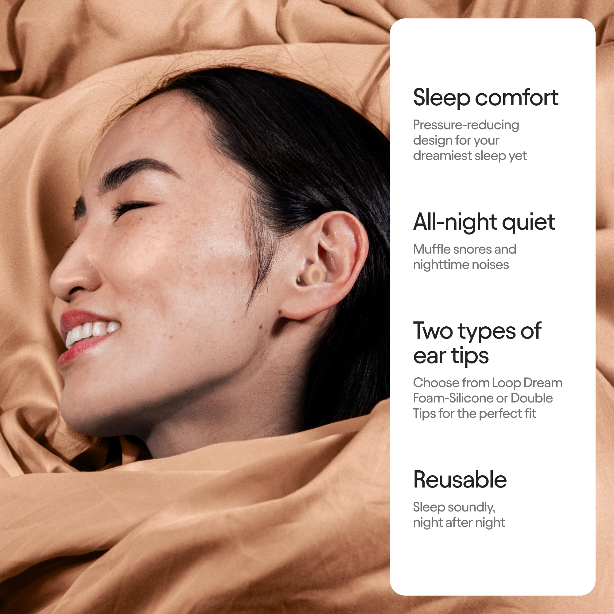 Loop Dream - Silicone/Memory Foam Earplugs for Sleep Comfort | Comfortable Ear Plugs for Muffling Snoring & Sleeping | Customize