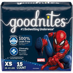 Goodnites Boys Nighttime Bedwetting Underwear, Size Extra Small (28-43 lbs), 15 Ct, Packaging May Vary