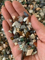 GAF TREASURES 2 oz Lot Natural Mixed Semi Tumbled Gemstone Chips, Crushed Mini Crystals, Undrilled Crystal Chips (Assorted)