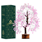 Rose Quartz Crystal Tree for Home Decor, Office Desk Decoration, Chakra Healing Crystals and Stone for Positive Energy, Money, G
