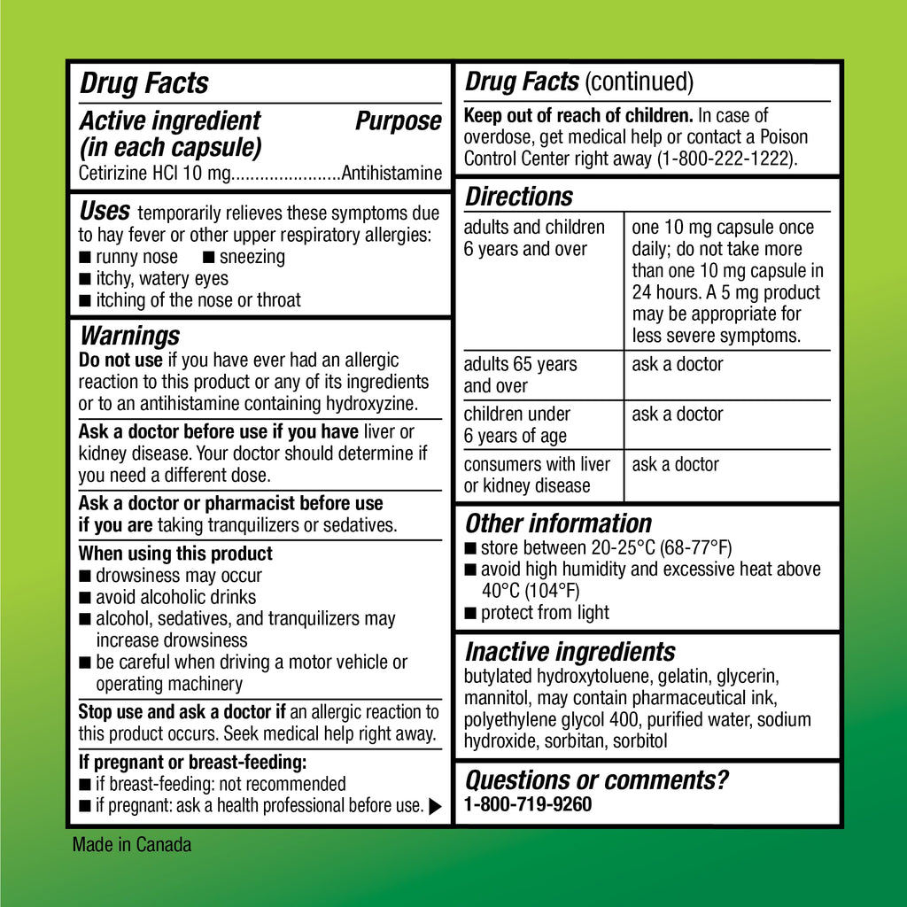 Amazon Basic Care All Day Allergy Medicine, 24 Hour Allergy Liquid Gels Capsule, Cetirizine Hydrochloride, 10 mg, Antihistamine,