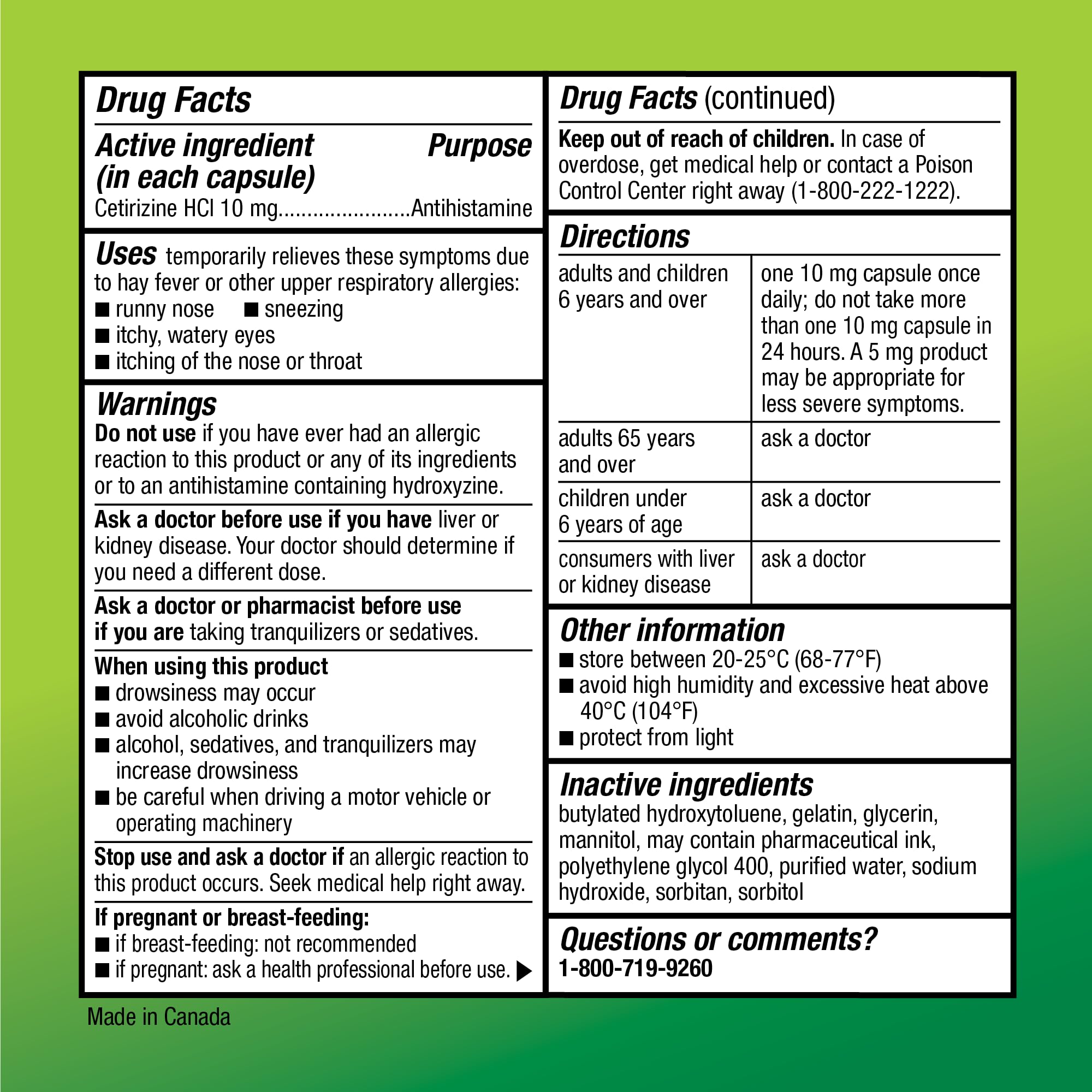 Amazon Basic Care All Day Allergy Medicine, 24 Hour Allergy Liquid Gels Capsule, Cetirizine Hydrochloride, 10 mg, Antihistamine,