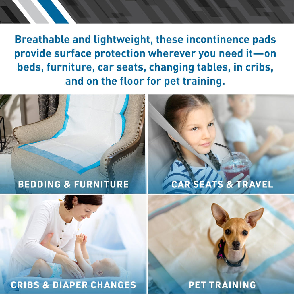 BodyMed Disposable Chucks Incontinence Underpads, 23 in. x 36 in., 150 Pads, High Absorbency - Discreet, Breathable, and Lightwe