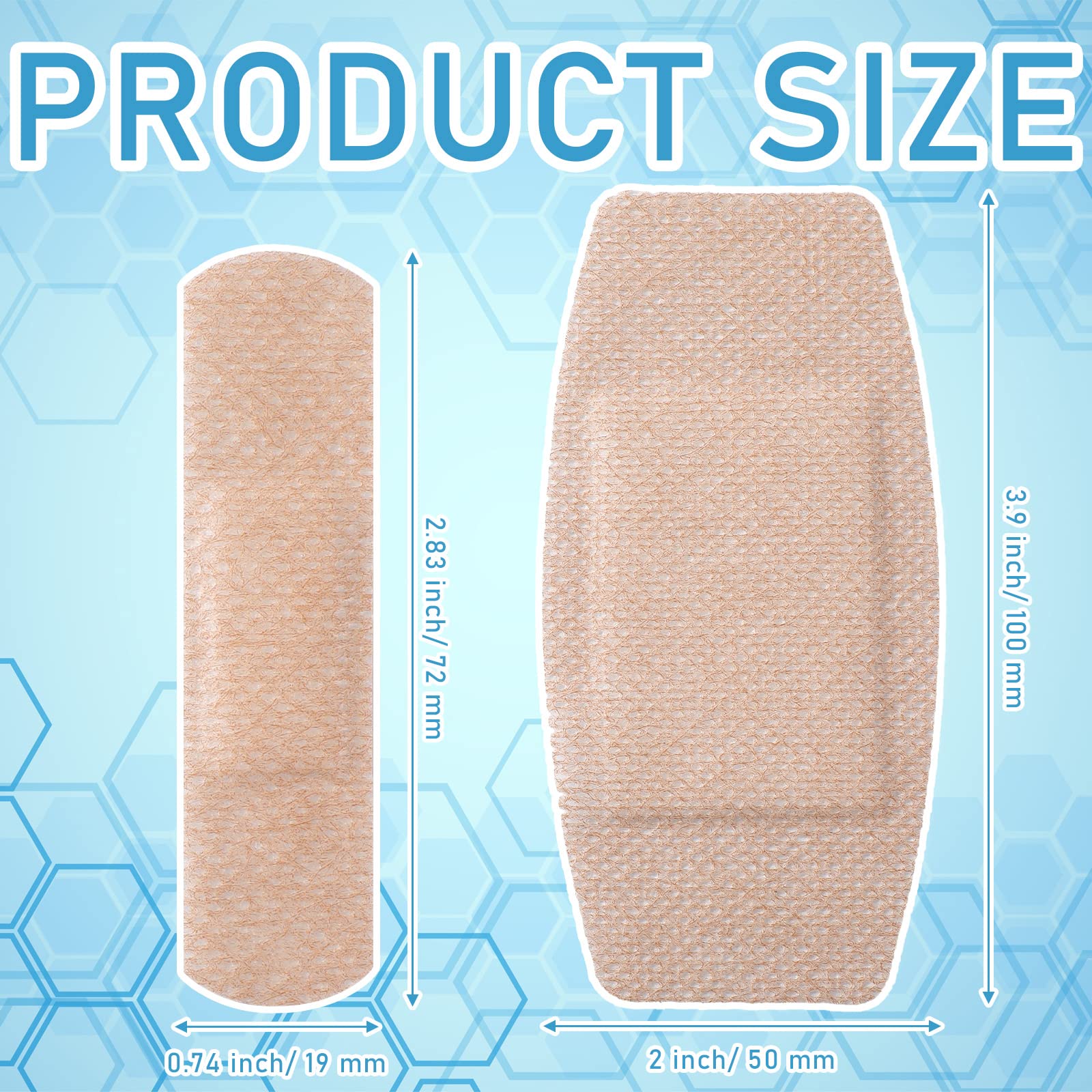Funtery 100 Pcs Silicone Bandages Assorted Sizes Sensitive Skin, Painless Removal Silicone Bandages for Fragile Sensitive Skin E