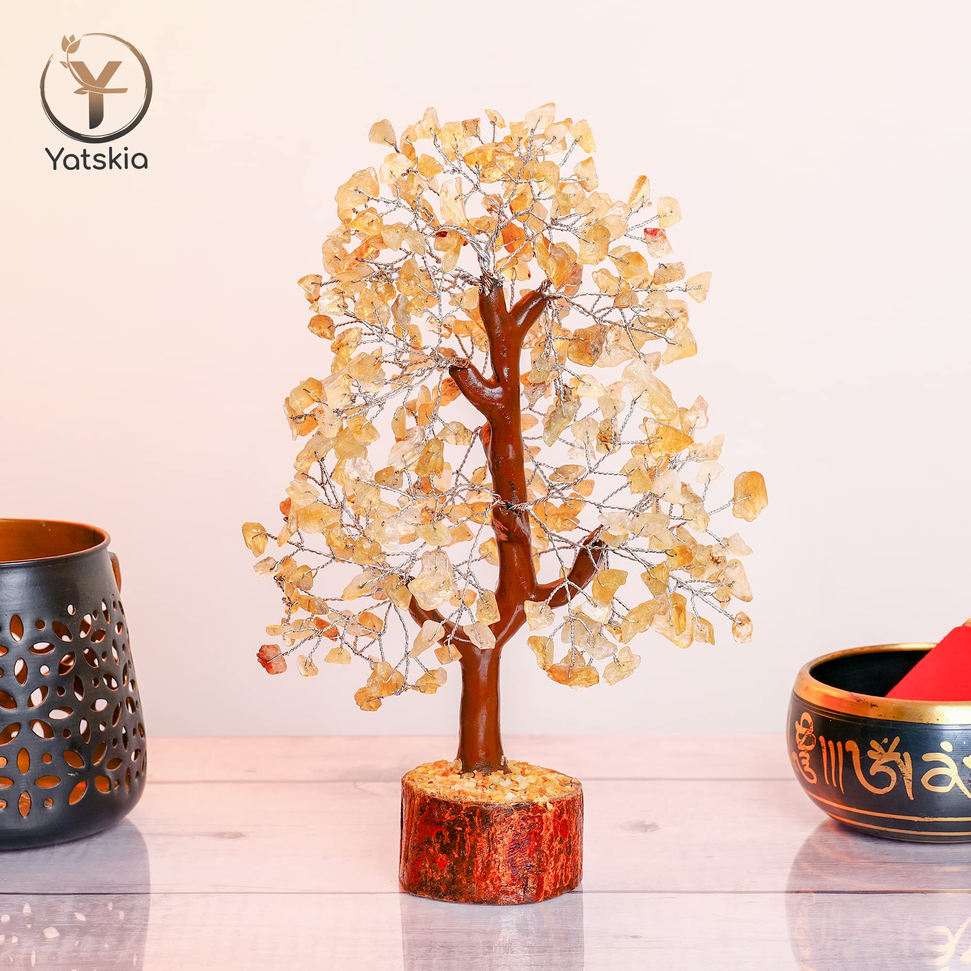 Citrine Crystal Stone - Crystals Tree, Gem Tree, Bonsai Trees, Tree for Home, Crystal Tree of Life, Meditation Accessories, Fake
