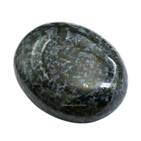 Indigo Gabbro Jasper Palm Stone - Hot Massage Worry Stone for Natural Body Chakra Balancing, Reiki Healing and Crystal Grid