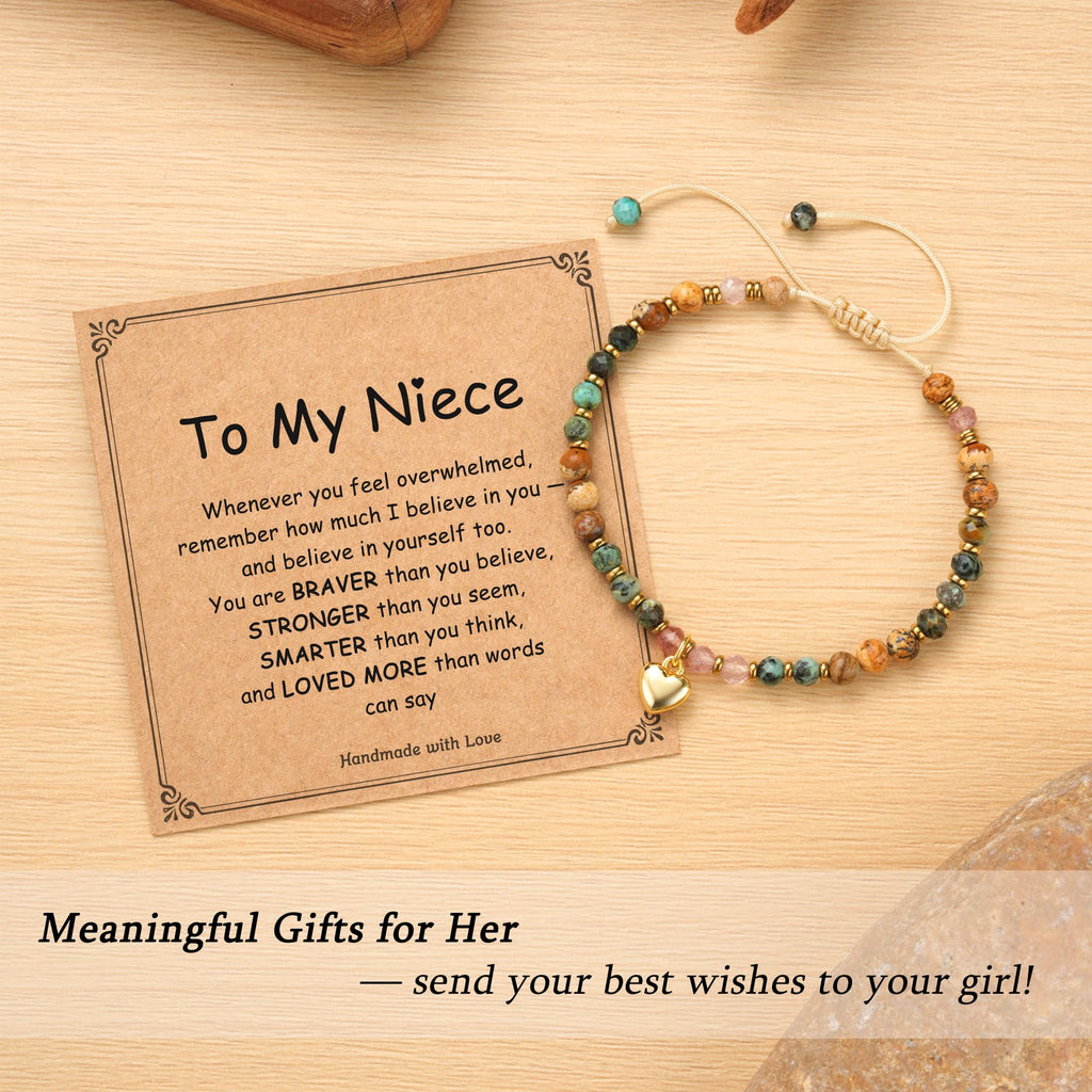 HGDEER Niece Gifts from Auntie, Gifts for Niece Birthday Christmas Valentines Day Bracelet Gift Teen Tween Teenage Girl Gift Tre
