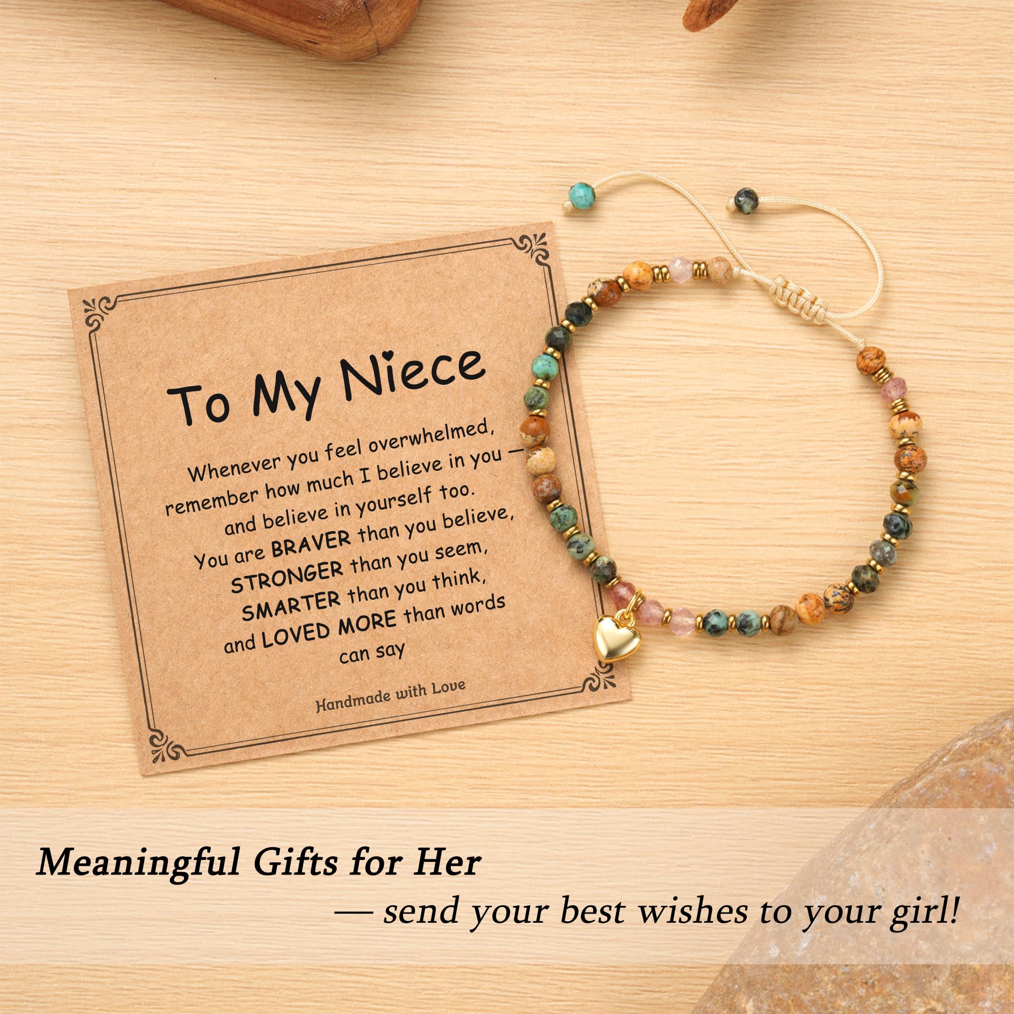 HGDEER Niece Gifts from Auntie, Gifts for Niece Birthday Christmas Valentines Day Bracelet Gift Teen Tween Teenage Girl Gift Tre