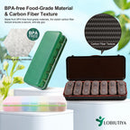 LOBIUTIYA Weekly Pill Organizer 2 Times a Day + 2 Detachable Organizers Kit - AM PM Travel for Vitamin Medicine Supplement Fish