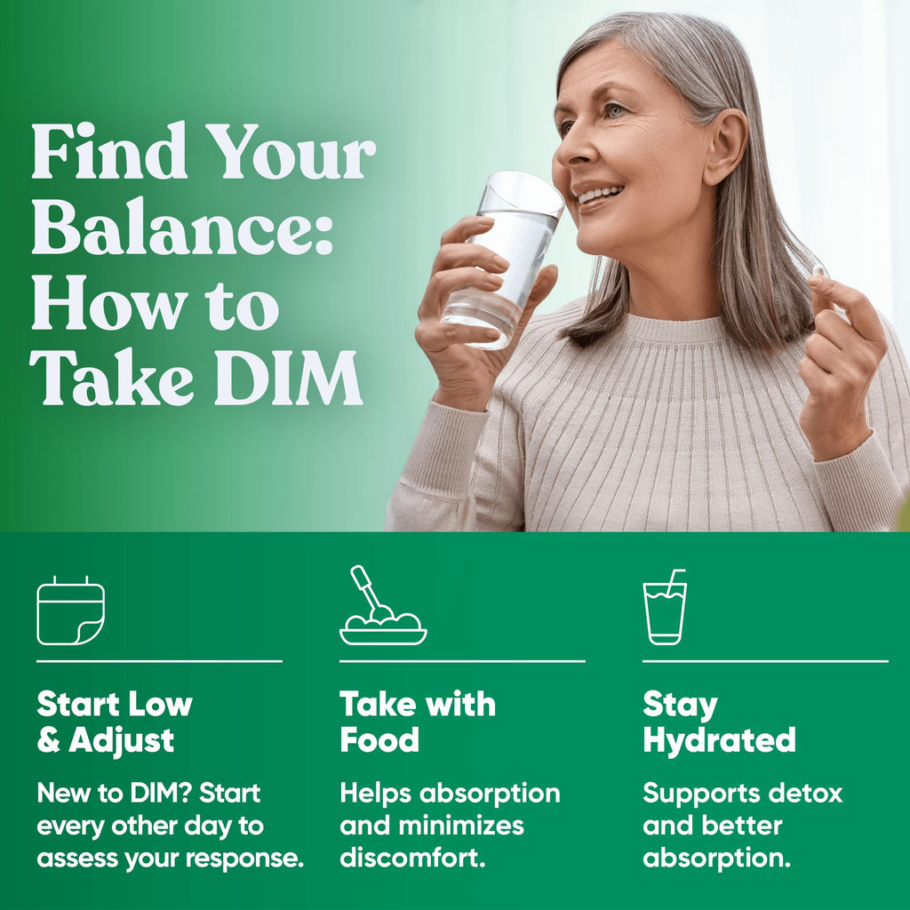 DIM Supplement Pure 200 Mg for Women or Men - Estrogen Hormone Balance Supplement for Energy, Fatigue, Stress, Menopause, Hot Fl