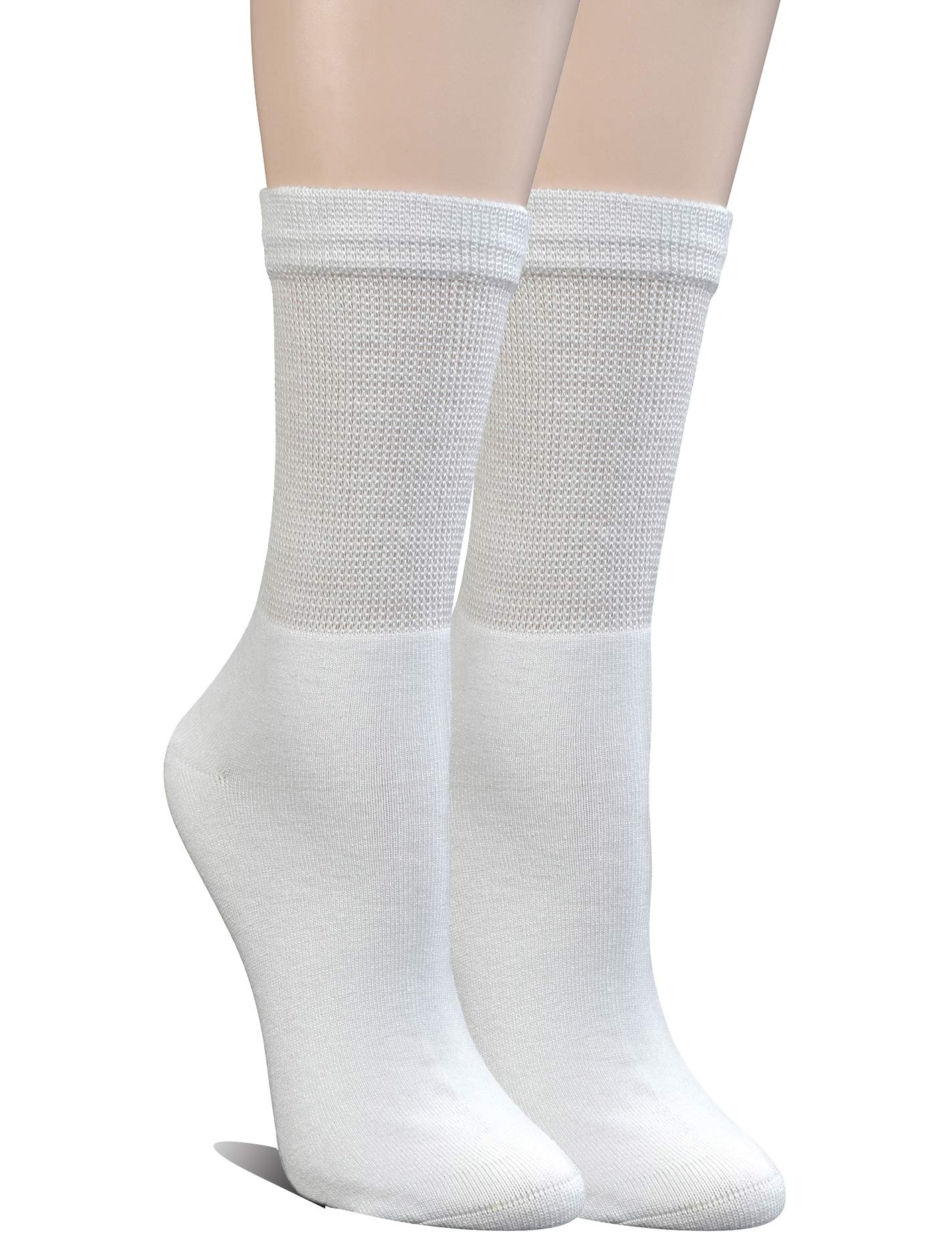 Yomandamor Womens Diabetic Crew Socks With Seamless Toe,6 Pairs Size 9-11