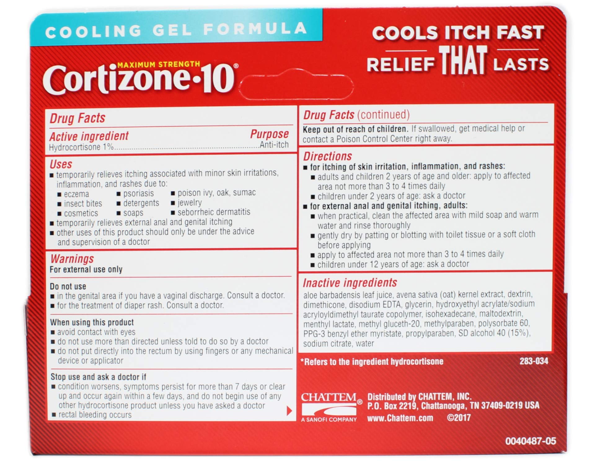 CORTIZONE-10 Cooling Relief Anti-Itch Gel, 1 Oz (Pack of 4)