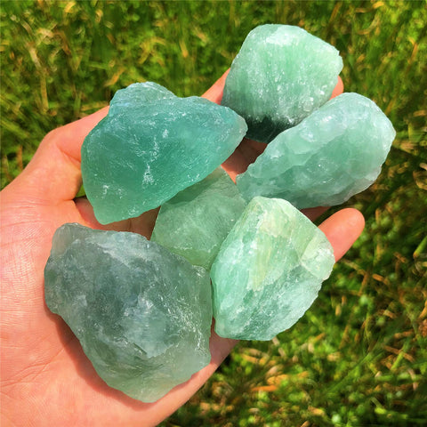 Zenkeeper 1Lb Green Fluorite Crystal Rocks Raw Stones for Tumbling, Green Natural Fluorite Crystals Bulk Rough Gemstone for Jewe