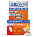 Zicam Ultra Cold Remedy Zinc Rapidmelts, Orange Cream Flavor, Homeopathic, Cold Shortening Medicine, Shortens Cold Duration, Sug