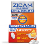 Zicam Ultra Cold Remedy Zinc Rapidmelts, Orange Cream Flavor, Homeopathic, Cold Shortening Medicine, Shortens Cold Duration, Sug